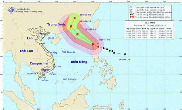 Tin bão trên Biển Đông: Cơn bão số 8